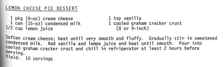 Lemon Cheese Pie Dessert