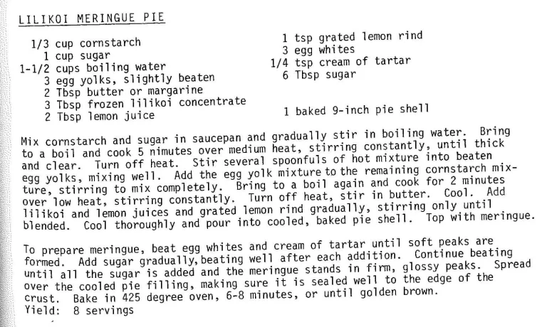 Lilikoi Meringue Pie