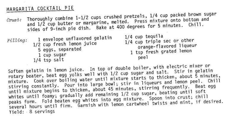 Margarita Cocktail Pie
