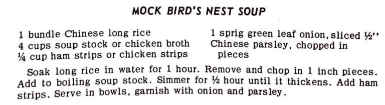 Mock Bird’s Nest Soup