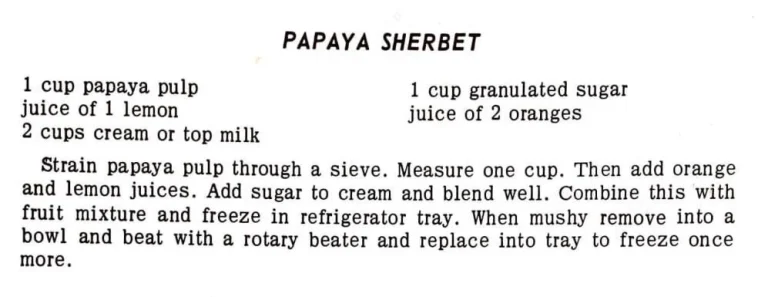 Papaya Sherbet