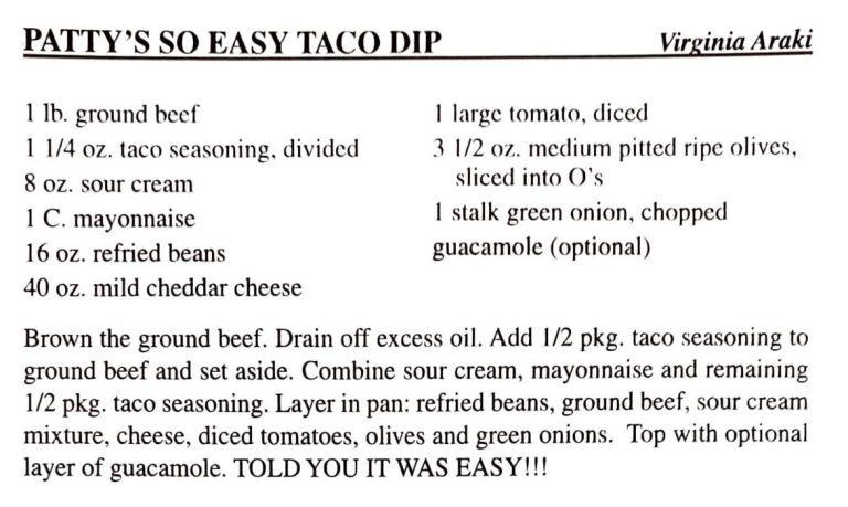 Patty’s So Easy Taco Dip