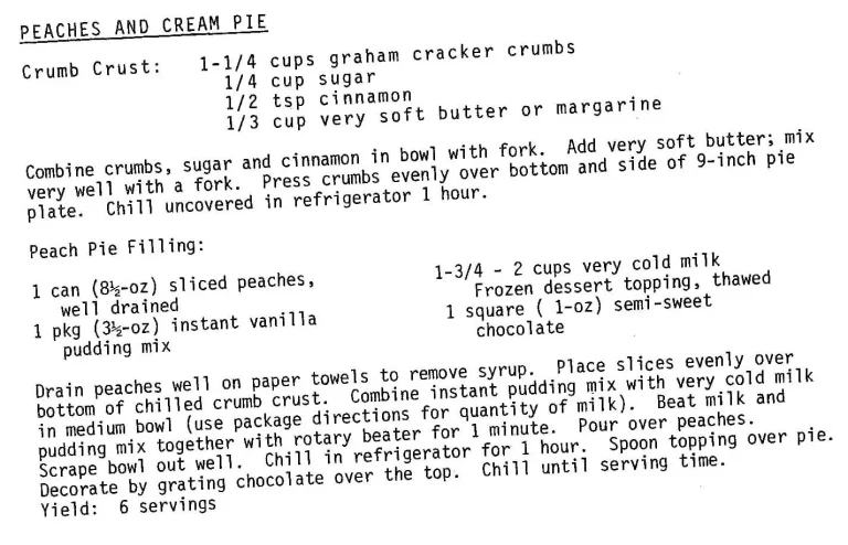 Peaches and Cream Pie