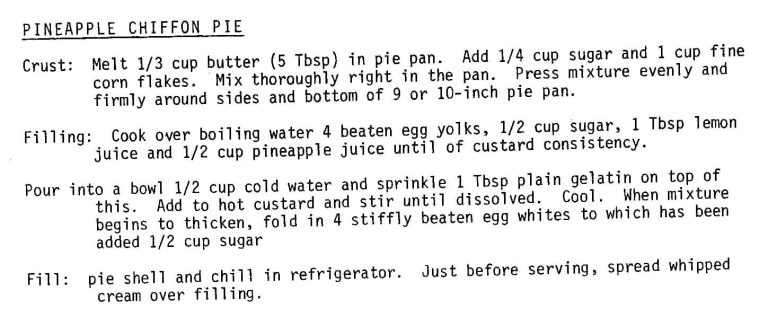 Pineapple Chiffon Pie