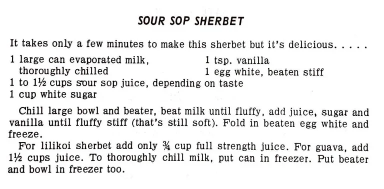 Sour Sop Sherbet