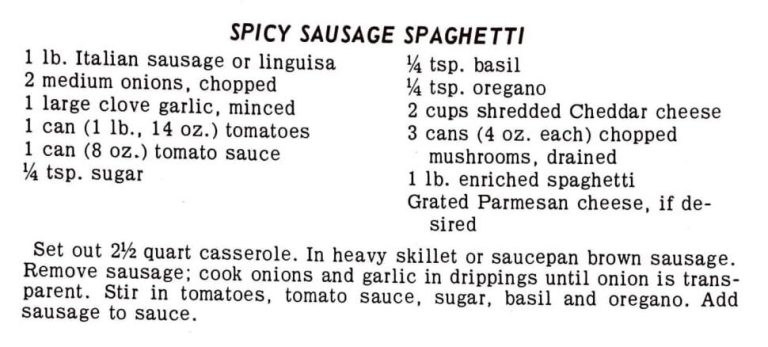 Spicy Sausage Spaghetti