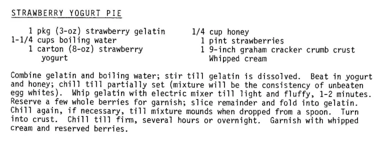 Strawberry Yogurt Pie