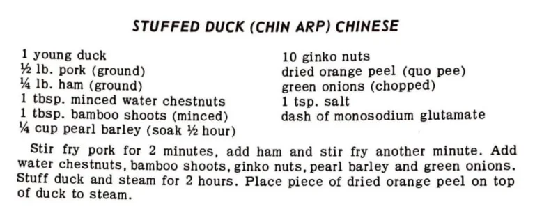 Stuffed Duck (Chin Arp) Chinese