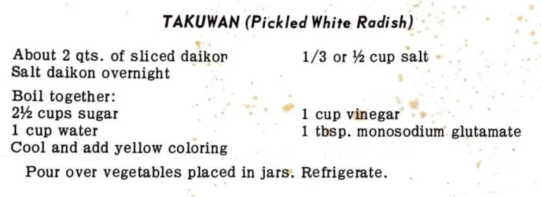 Takuwan (Pickled White Radish)