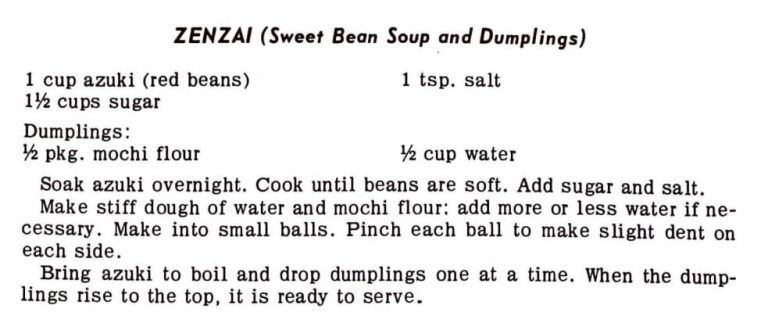 Zenzai (Sweet Bean Soup and Dumplings)