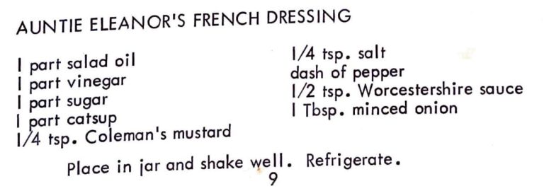 Auntie Eleanor’s French Dressing