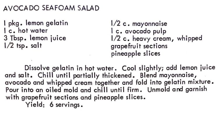 Avocado Seafoam Salad