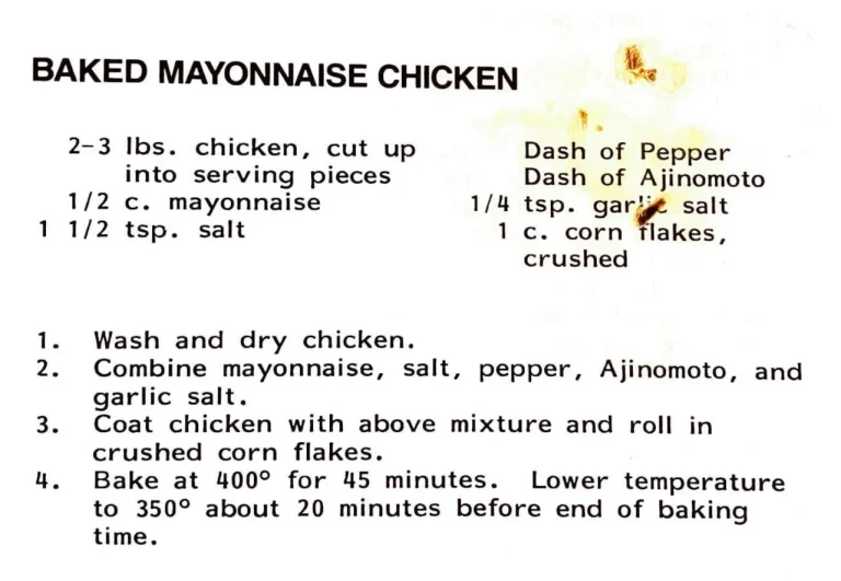Baked Mayonnaise Chicken