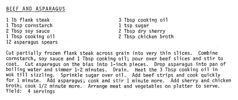 Beef and Asparagus