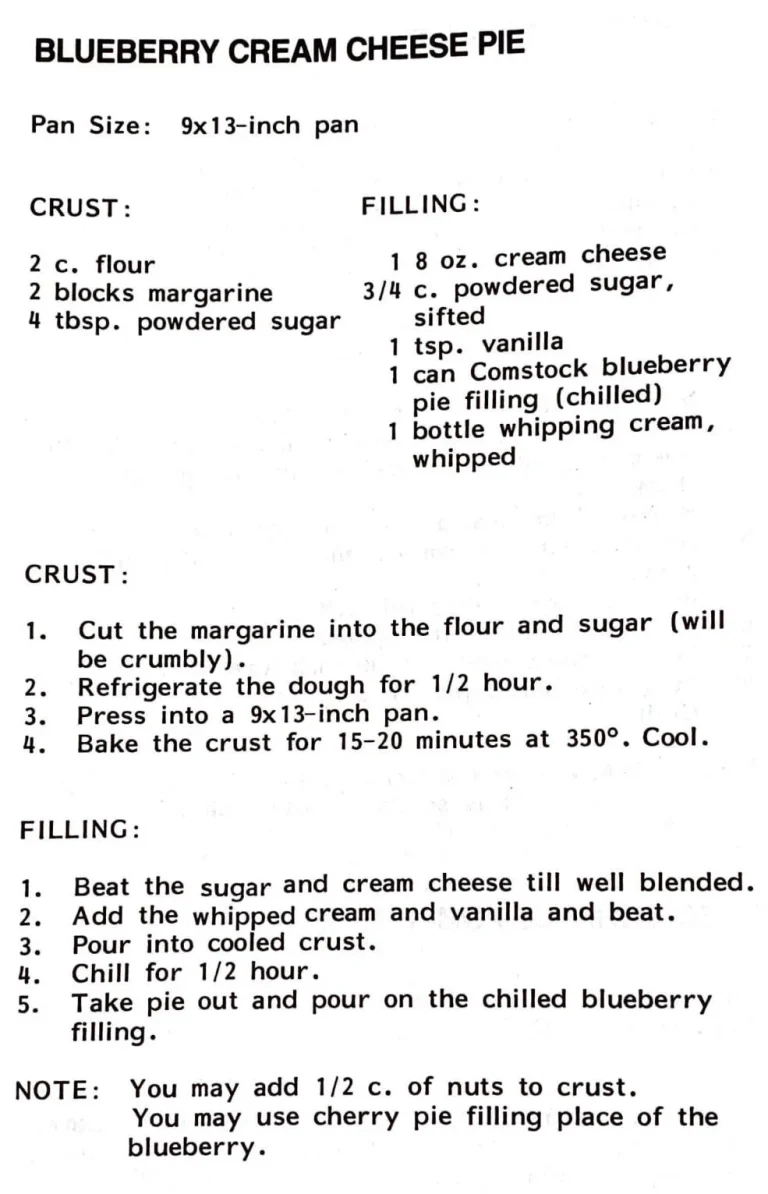 Blueberry Cream Cheese Pie