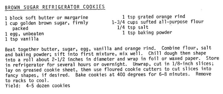 Brown Sugar Refrigerator Cookies