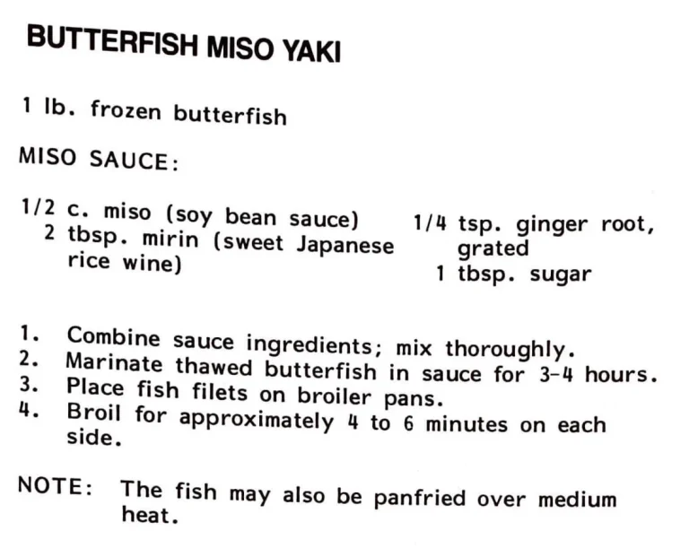 Butterfish Miso Yaki