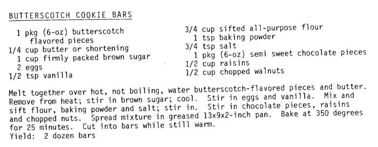 Butterscotch Cookie Bars