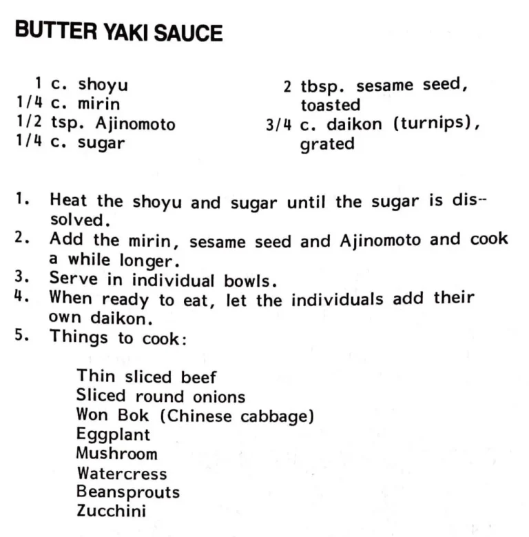 Butter Yaki Sauce