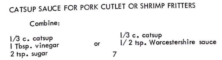 Catsup Sauce for Pork Cutlet or Shrimp Fritters