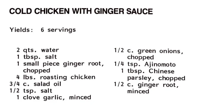 Cold Chicken With Ginger Sauce