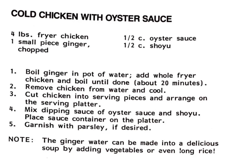 Cold Chicken With Oyster Sauce