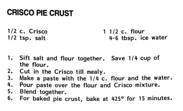 Crisco Pie Crust