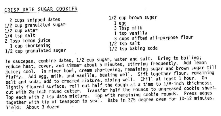 Crisp Date Sugar Cookies