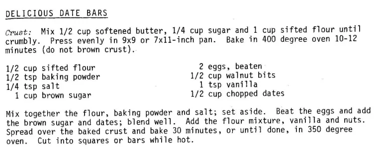 Delicious Date Bars