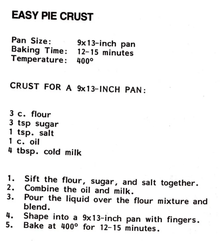 Easy Pie Crust