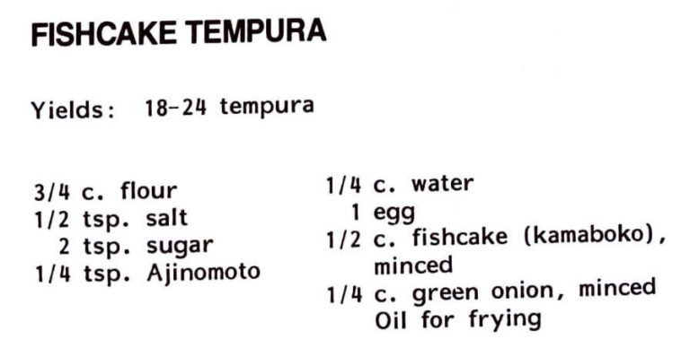 Fishcake Tempura