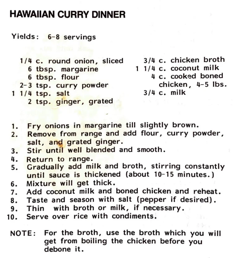 Hawaiian Curry Dinner