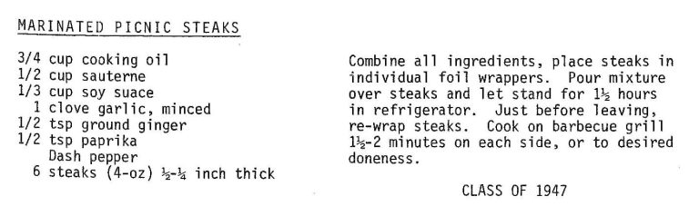 Marinated Picnic Steaks