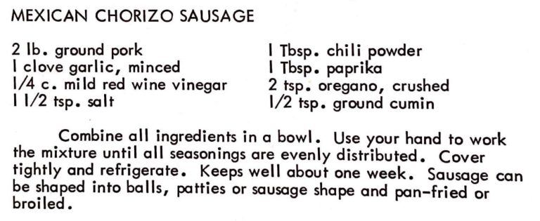 Mexican Chorizo Sausage