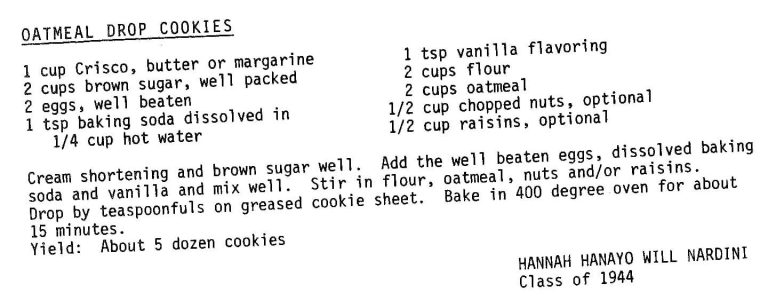 Oatmeal Drop Cookies