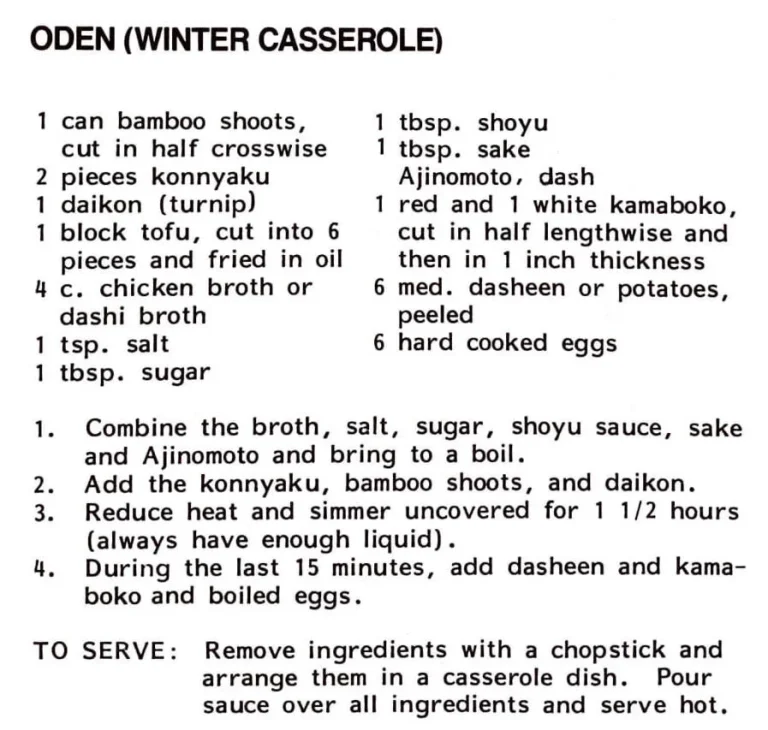 Oden (Winter Casserole)