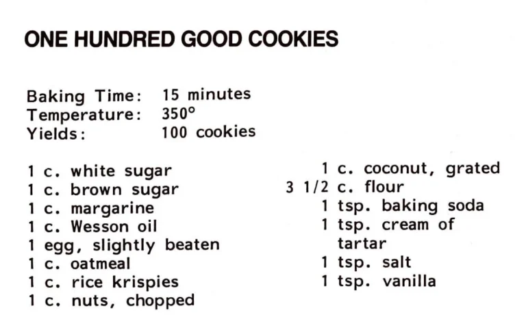 One Hundred Good Cookies