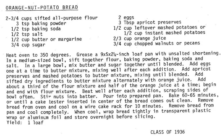 Orange-Nut-Potato Bread
