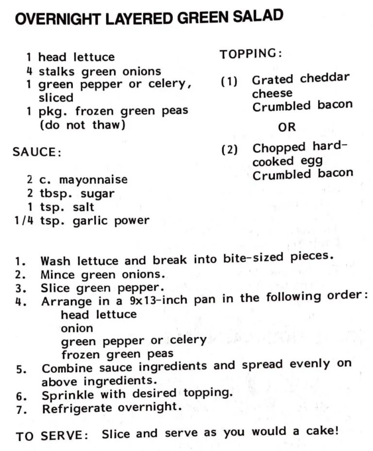 Overnight Layered Green Salad