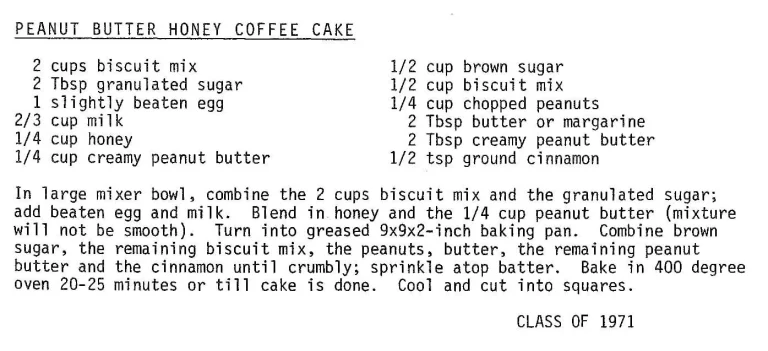 Peanut Butter Honey Coffee Cake