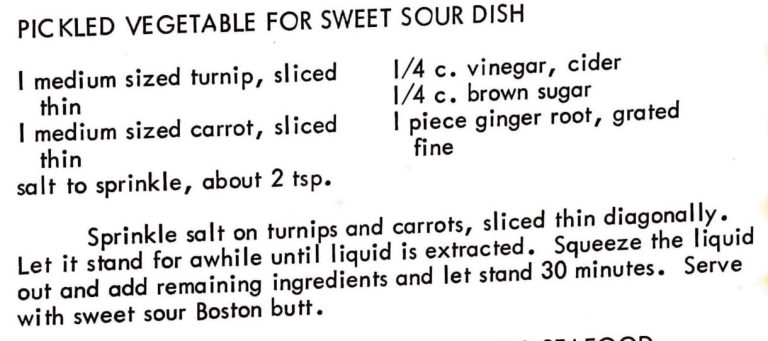 Pickled Vegetable for Sweet Sour Dish