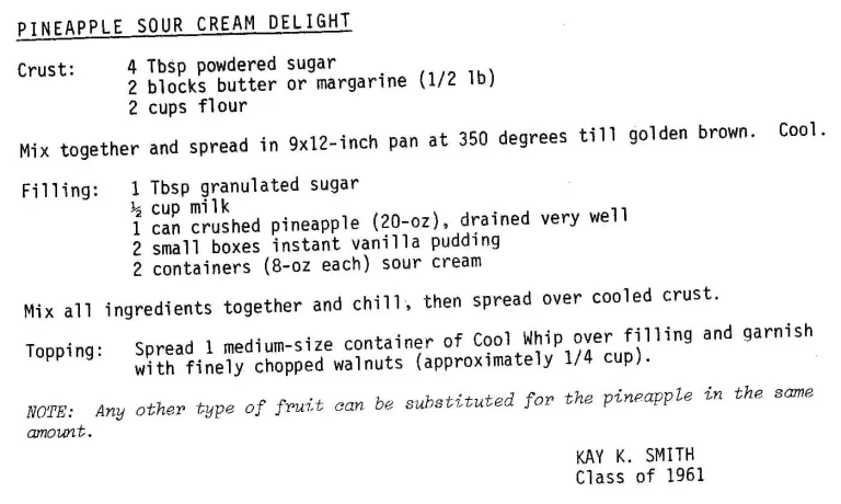 Pineapple Sour Cream Delight