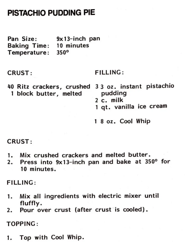 Pistachio Pudding Pie