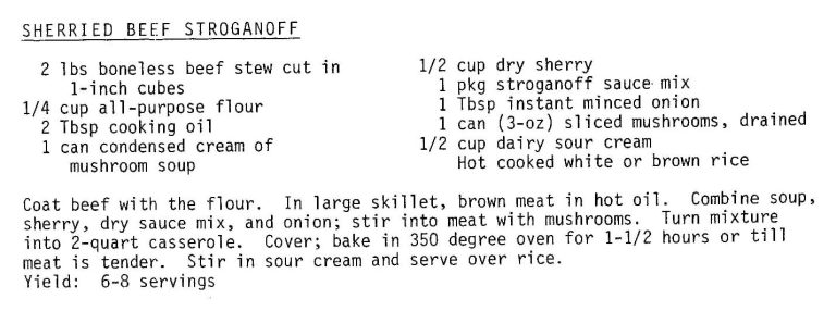 Sherried Beef Stroganoff