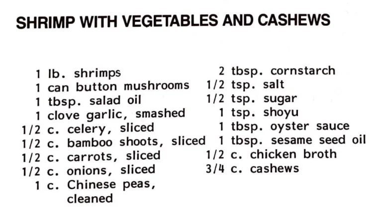 Shrimp With Vegetables and Cashews