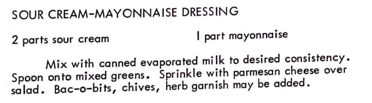 Sour Cream-Mayonnaise Dressing