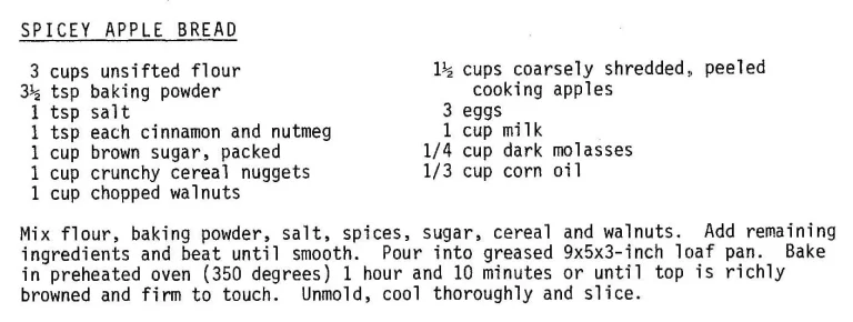 Spicey Apple Bread