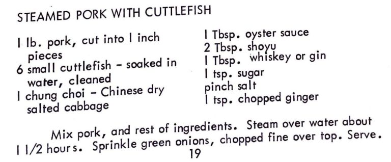 Steamed Pork with Cuttlefish
