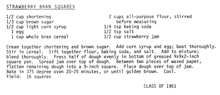 Strawberry Bran Squares