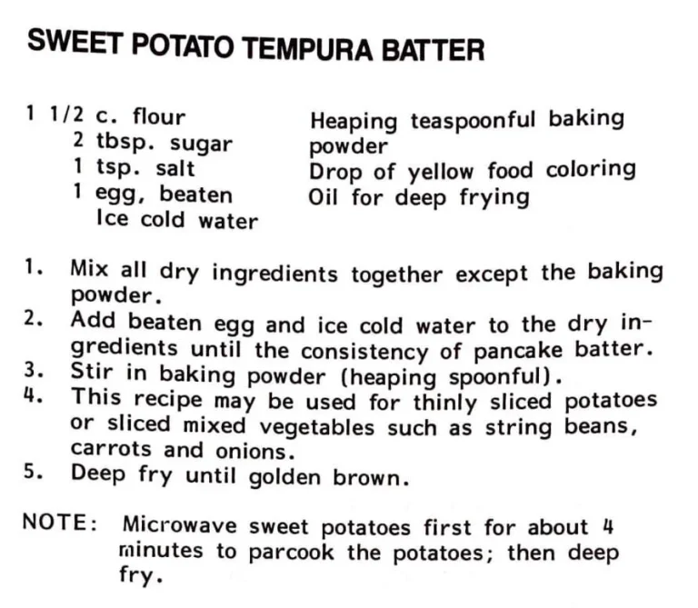 Sweet Potato Tempura Batter